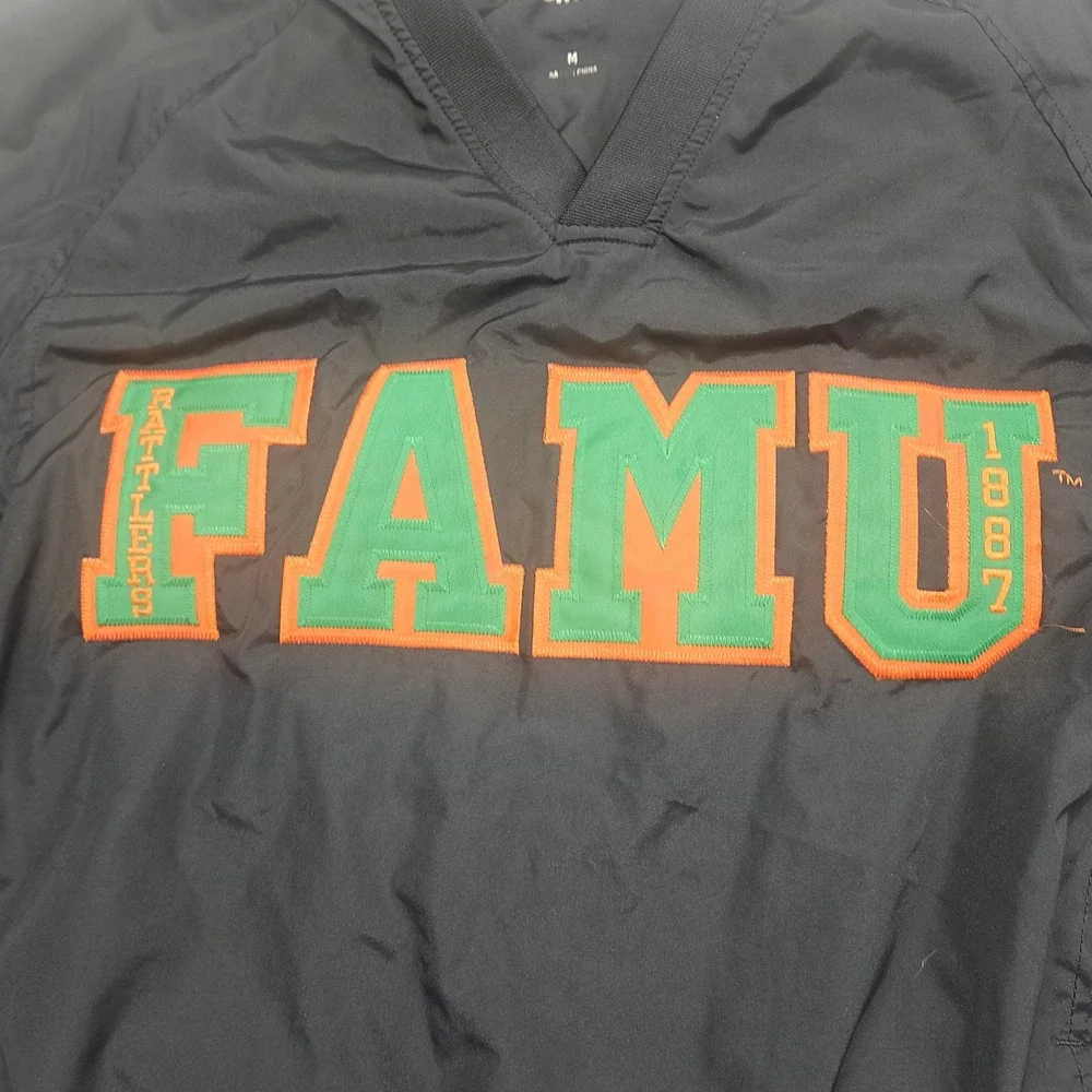 Sport-Tek FAMU Florida A&M Rattlers Windbreaker V-Neck Pullover Black Sz Medium